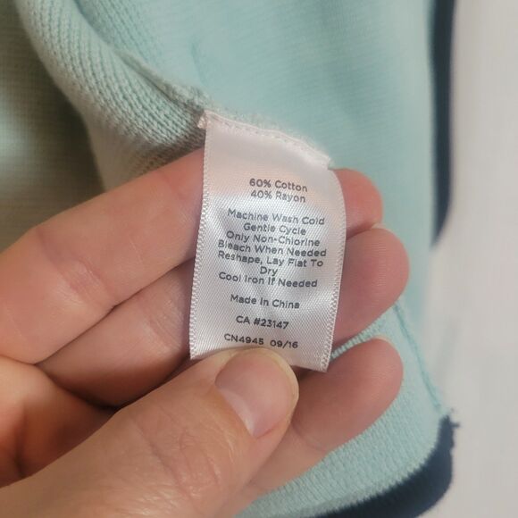 Talbots Knit Sweater Blazer Cardigan Women's Size 1X Light Blue Career Office - Picture 8 of 11